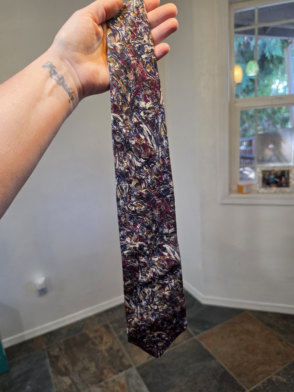 Vintage Christian Dior Monsieur Abstract Painterly Silk Tie - Picture 5 of 5
